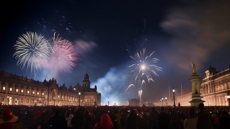 Foto gratuito vista de la celebración de la víspera de año nuevo.