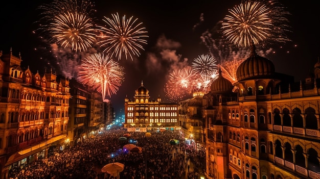 Vista de la celebración de la víspera de año nuevo.