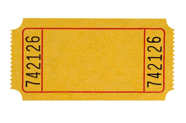 Vista cenital de ticket amarillo