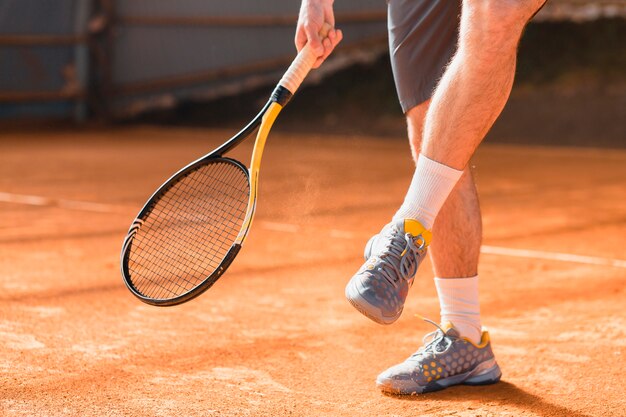 Vista de cerca de jugador de tenis