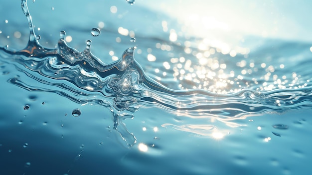 Foto gratuita una vista de cerca de una salpicadura de agua en movimiento capturando la interacción de luz y sombra