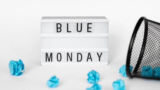 Foto gratuita vista cercana del concepto blue monday