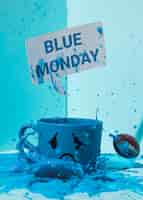 Foto gratuita vista cercana del concepto blue monday