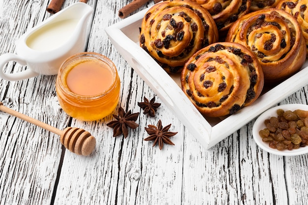 Vista cercana del concepto de deliciosa pastelería