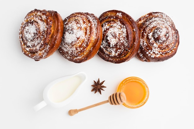 Vista cercana del concepto de deliciosa pastelería