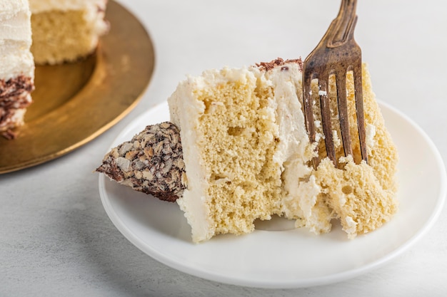 Vista cercana del concepto de delicioso pastel