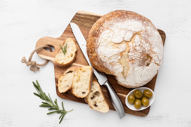 Vista cercana del concepto de pan delicioso