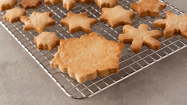 Vista cercana de deliciosas galletas