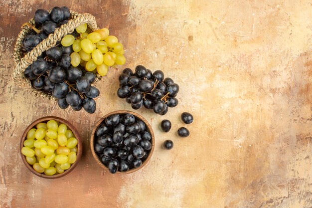 Vista cercana de deliciosas uvas frescas