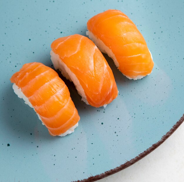 Vista cercana del delicioso concepto de sushi