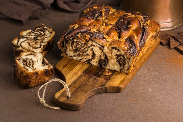 Foto gratuita vista cercana de delicioso pan dulce