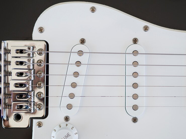 Foto gratuito vista cercana de hermosa guitarra