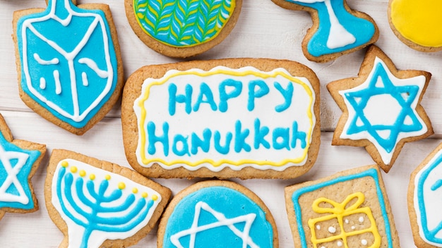Vista cercana del hermoso concepto de Hanukkah