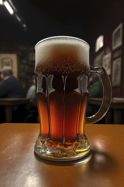 Foto gratuita vista de cerveza cerveza en vaso