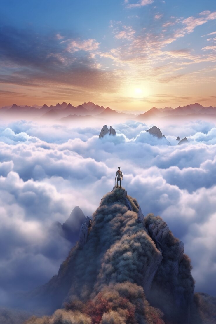 Foto gratuito vista de la cima de la montaña