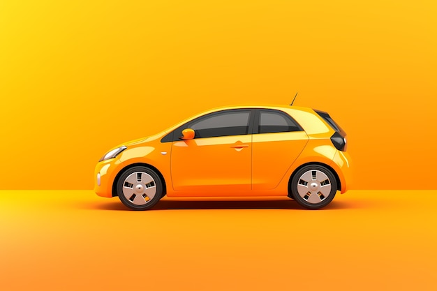 Vista de un coche 3D con un fondo simple