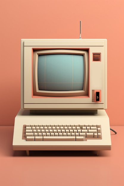 Foto gratuita vista de la computadora personal de aspecto retro