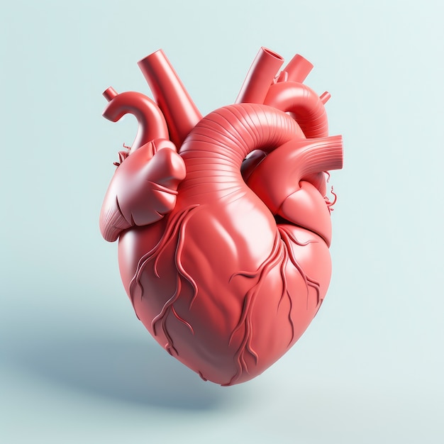 Vista del corazón gráfico 3d