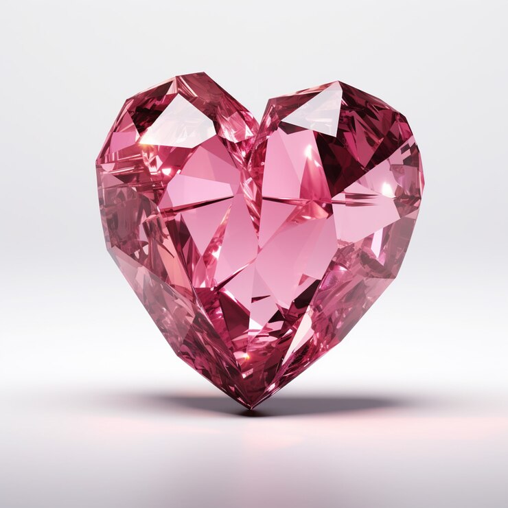 Foto gratuito vista de un corazón roto hecho de piedra preciosa o cristal