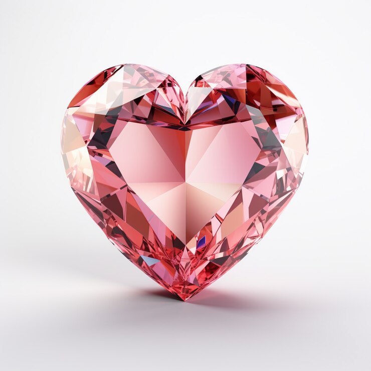 Foto gratuito vista de un corazón roto hecho de piedra preciosa o cristal