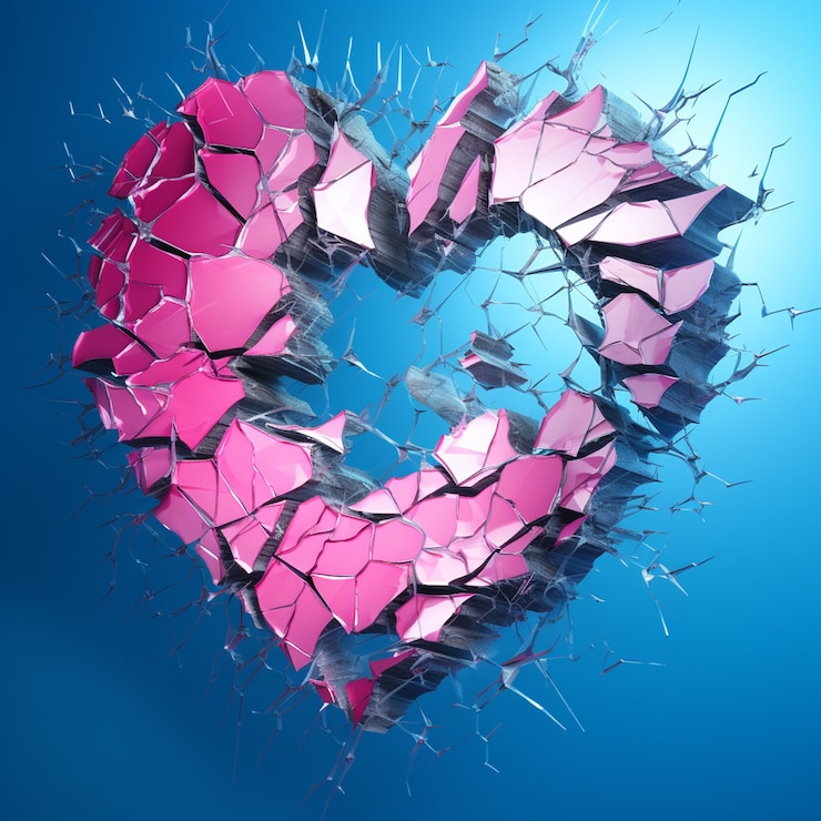 Foto gratuito vista del corazón roto