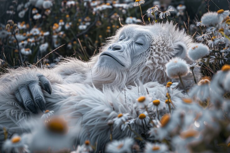 Foto gratuito vista de la criatura bigfoot en la naturaleza al aire libre