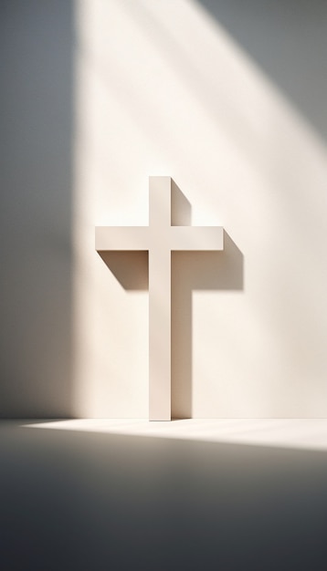 Vista de la cruz religiosa 3d