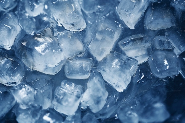Vista de cubitos de hielo