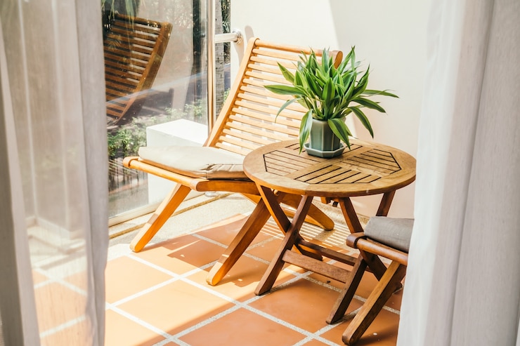Foto gratuito vista la decoración sillas de terraza de la casa
