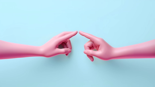 Foto gratuita vista del dedo que apunta la mano en 3d