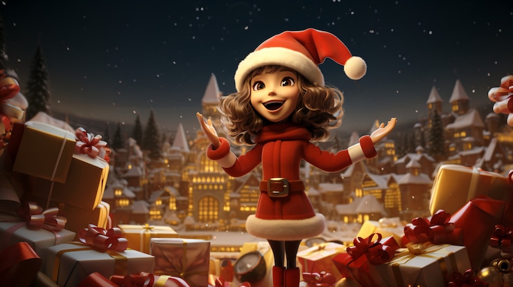 Foto gratuito vista delantera de un niño celebrando la navidad