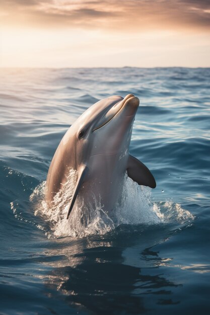 Vista de delfines nadando en el agua