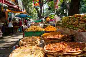 Foto gratuita vista de la deliciosa y apetitosa comida callejera