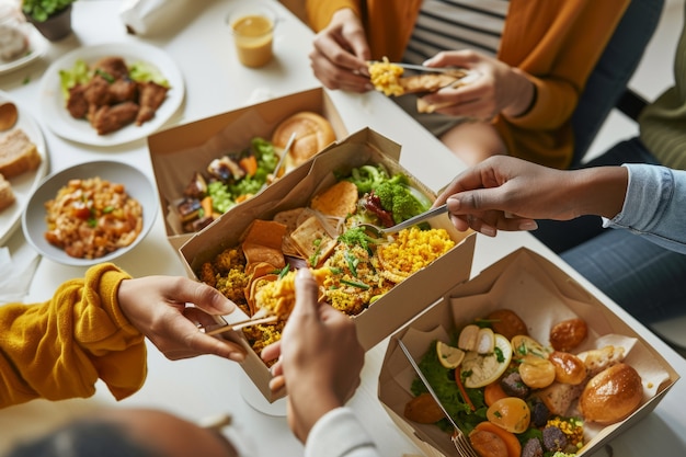 Vista de una deliciosa comida lista para comer