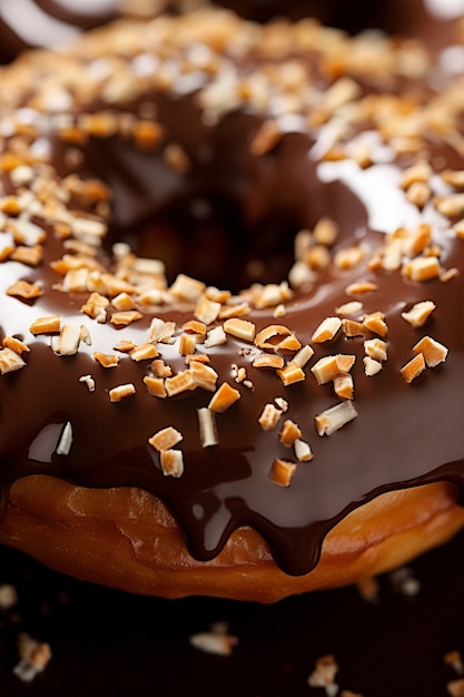 Vista de una deliciosa rosquilla esmaltada