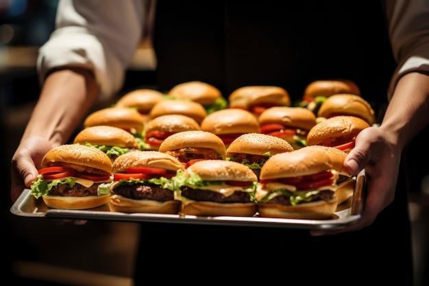 Foto gratuita vista de deliciosas hamburguesas con panes y queso