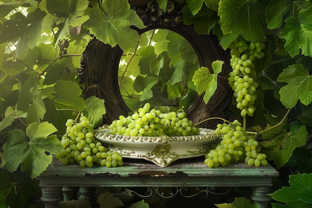 Foto gratuita vista de las deliciosas uvas verdes