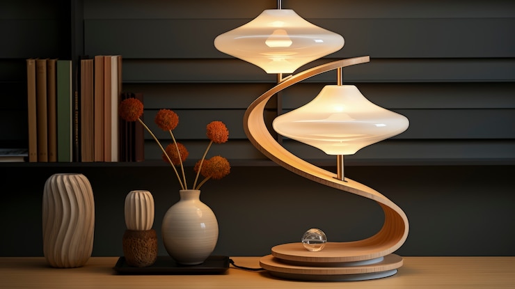 Foto gratuito vista del diseño futurista de la lámpara de iluminación