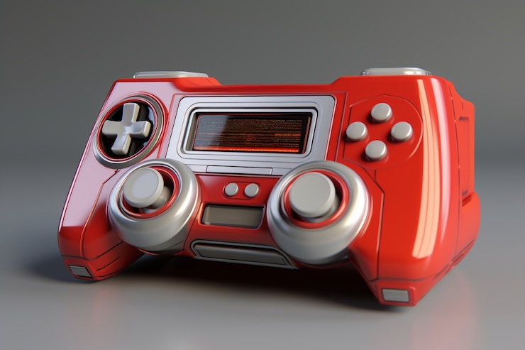 Foto gratuito vista del dispositivo de juegos 3d