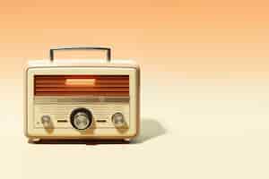 Foto gratuita vista de un dispositivo de radio antiguo en tonos de cáscara de nuez