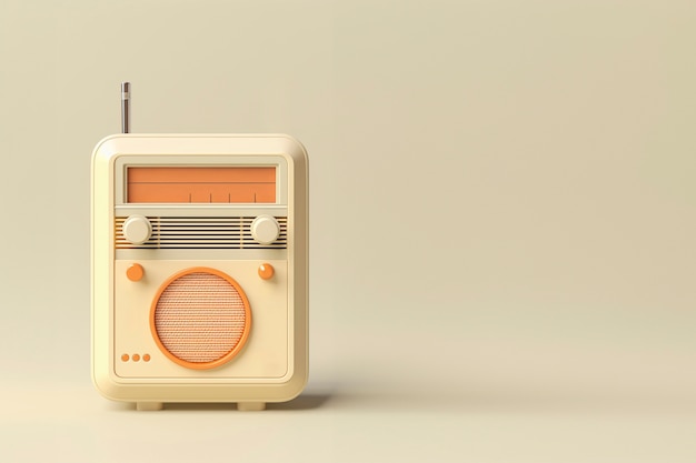 Foto gratuita vista de un dispositivo de radio antiguo en tonos de cáscara de nuez