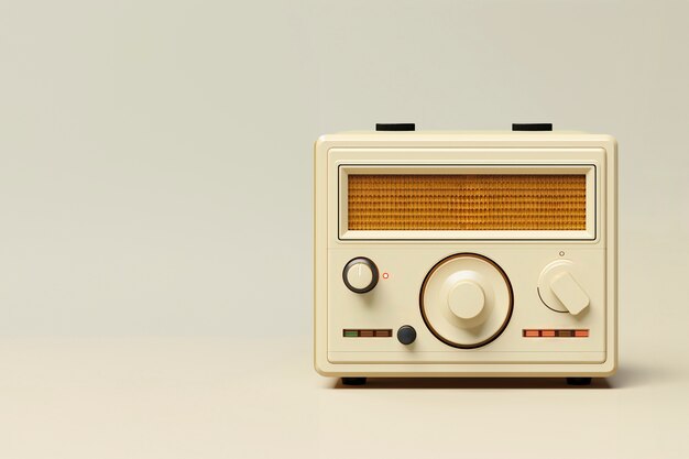 Vista de un dispositivo de radio antiguo en tonos de cáscara de nuez