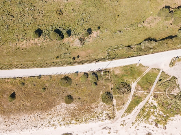 Vista de drone de carretera