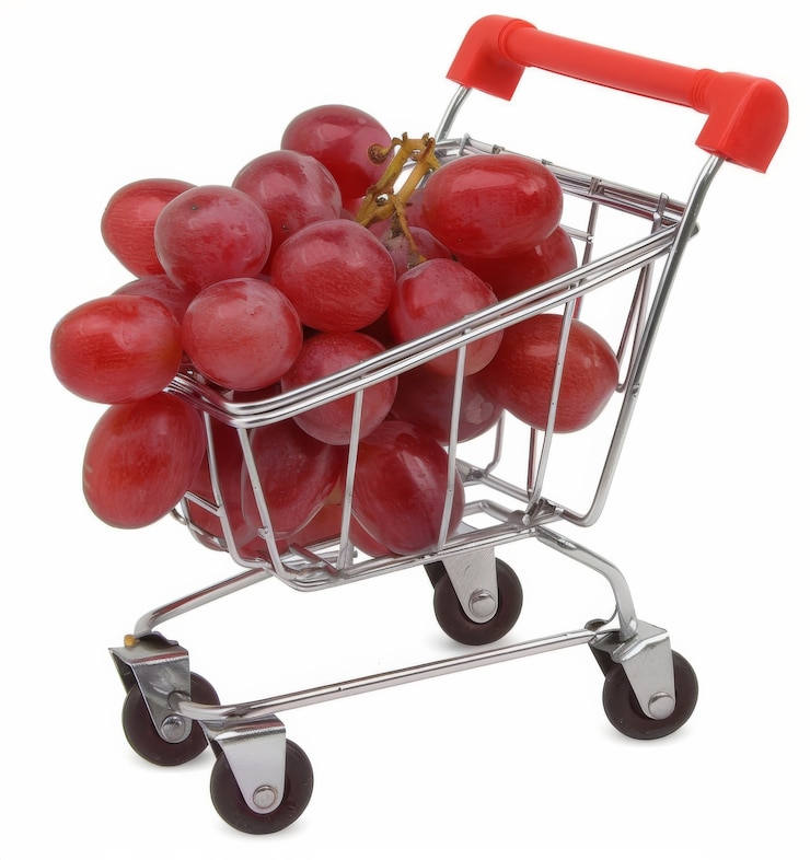 Foto gratuito vista de las dulces y deliciosas uvas rojas
