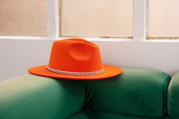 Foto gratuita vista del elegante sombrero fedora