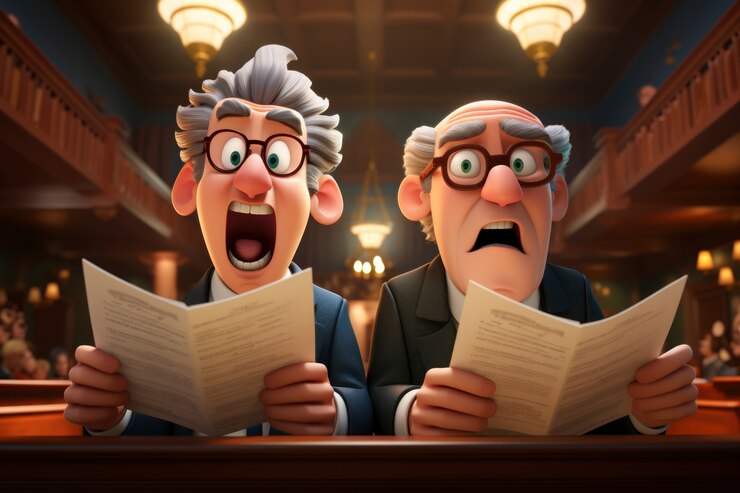 Foto gratuito vista de la escena de la sala del tribunal 3d para la celebración del día del abogado