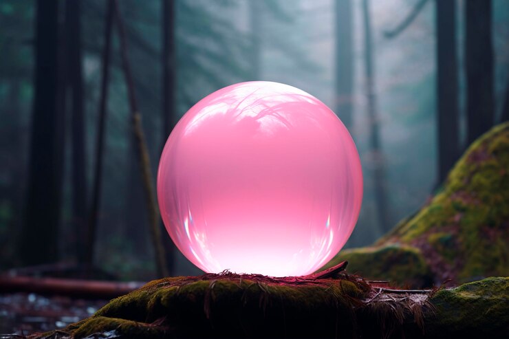 Foto gratuito vista de la esfera moderna 3d con paisaje natural.