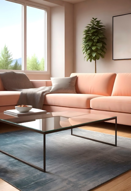Foto gratuita vista del espacio de diseño interior con el color del año muebles y decoraciones