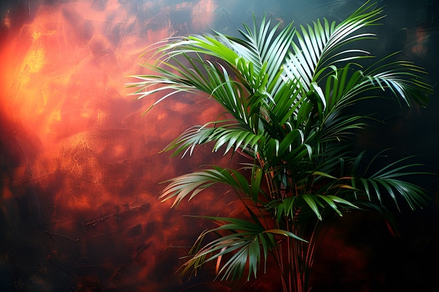 Vista de especies de palmeras con follaje verde