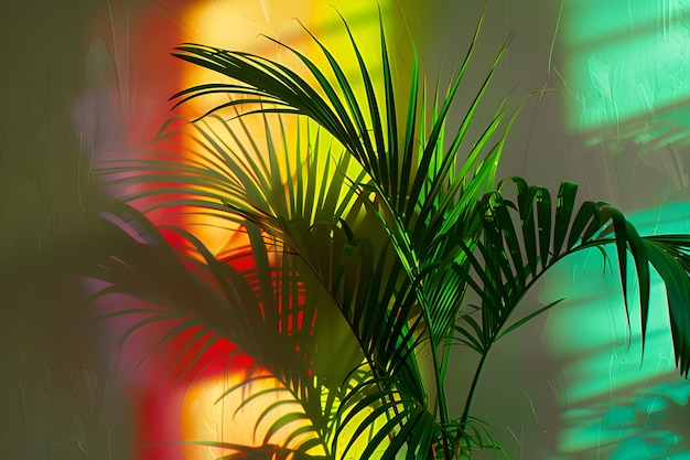 Vista de especies de palmeras verdes con hermoso follaje